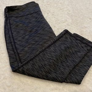 Black and gray athletic capris